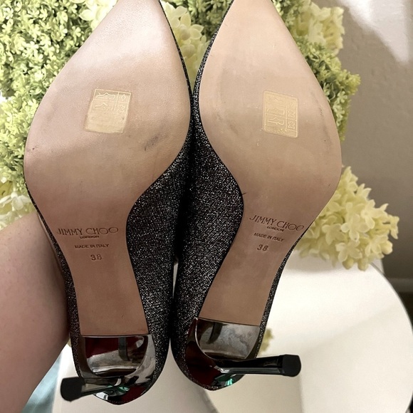 Jimmy Choo Metallic Silver Semi-Pointed Toe Stiletto Heels - Picture 10 of 16